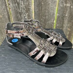 Impo Metallic Silver Sandals Gladiator Style